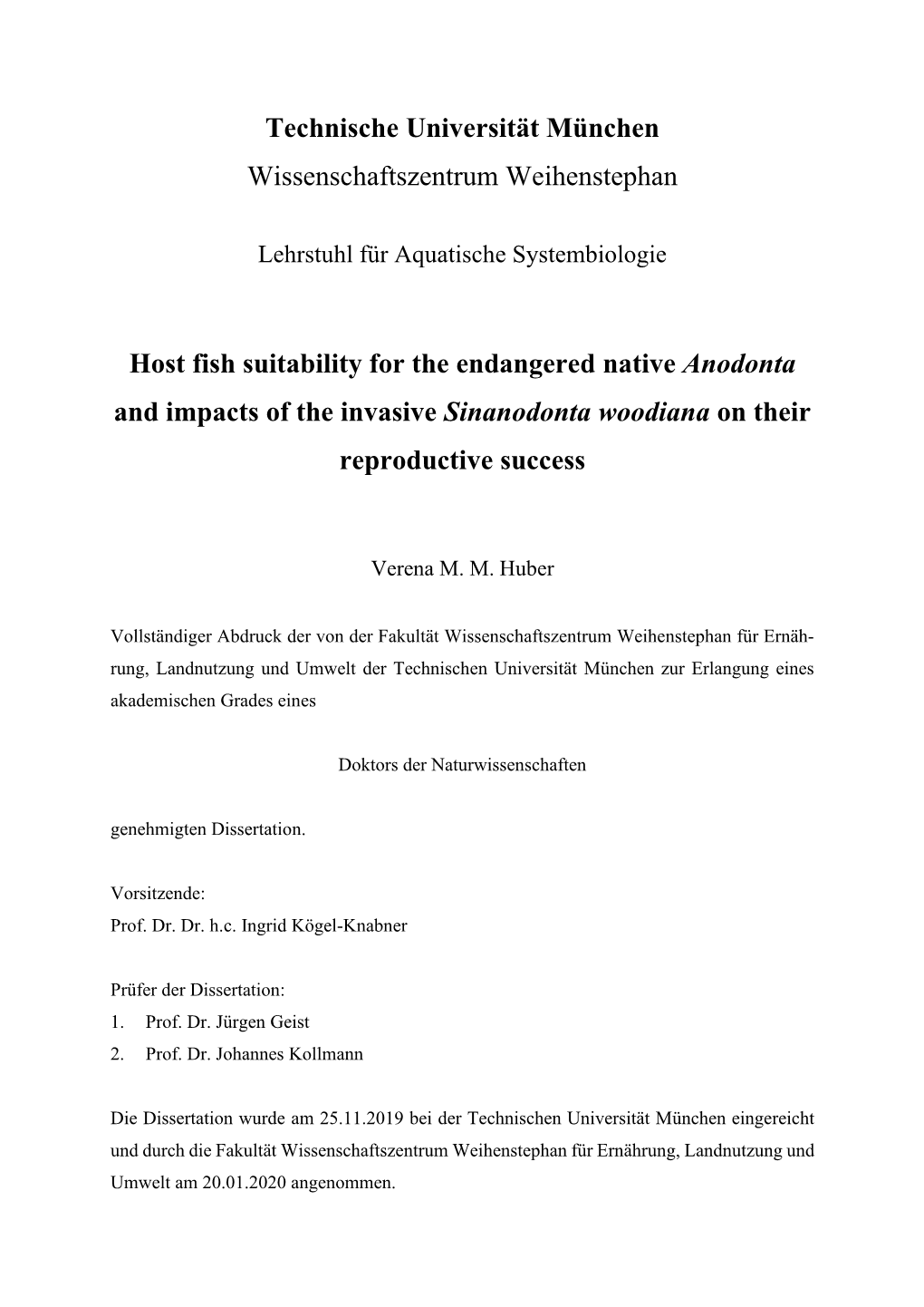 Host Fish Suitability for the Endangered Native Anodonta and Impacts of the Invasive Sinanodonta Woodiana on Their Reproductive Success