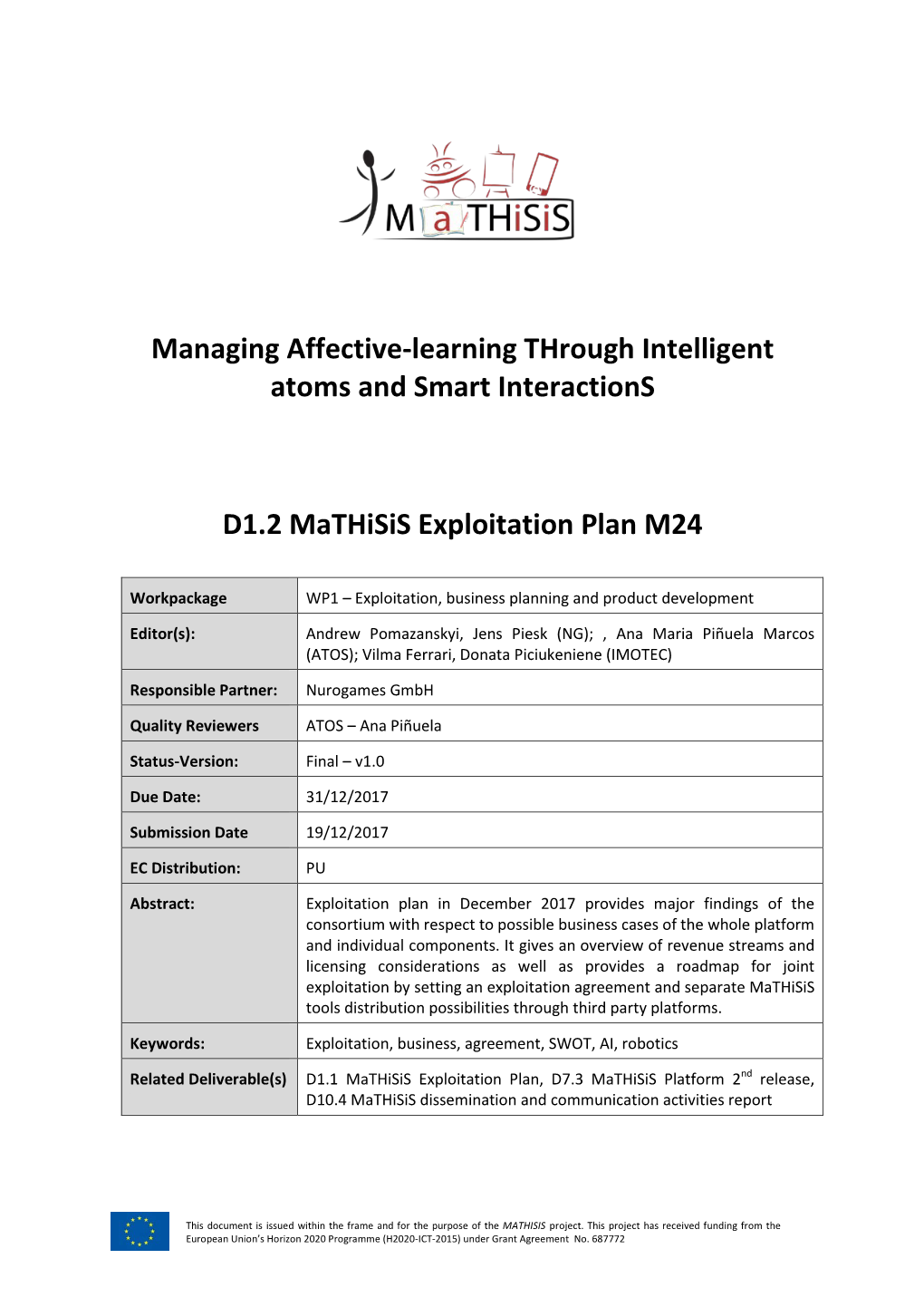 D1.2 Mathisis Exploitation Plan M24