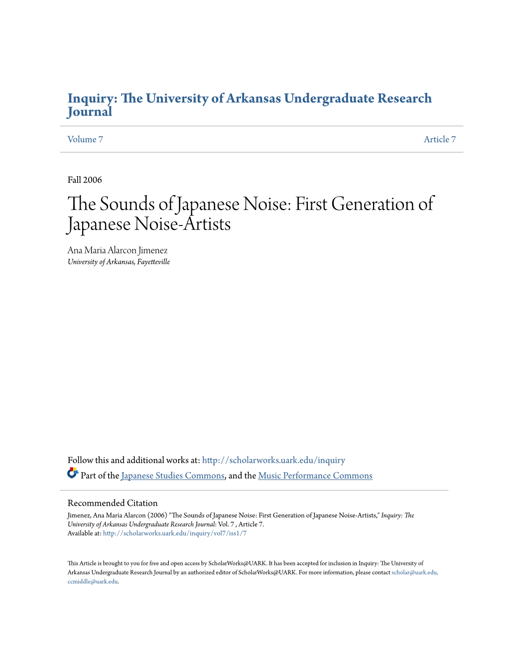 The Sounds of Japanese Noise: First Generation of Japanese Noise- MUSIC: Alarcon Jimenez--Japanese Noise 29