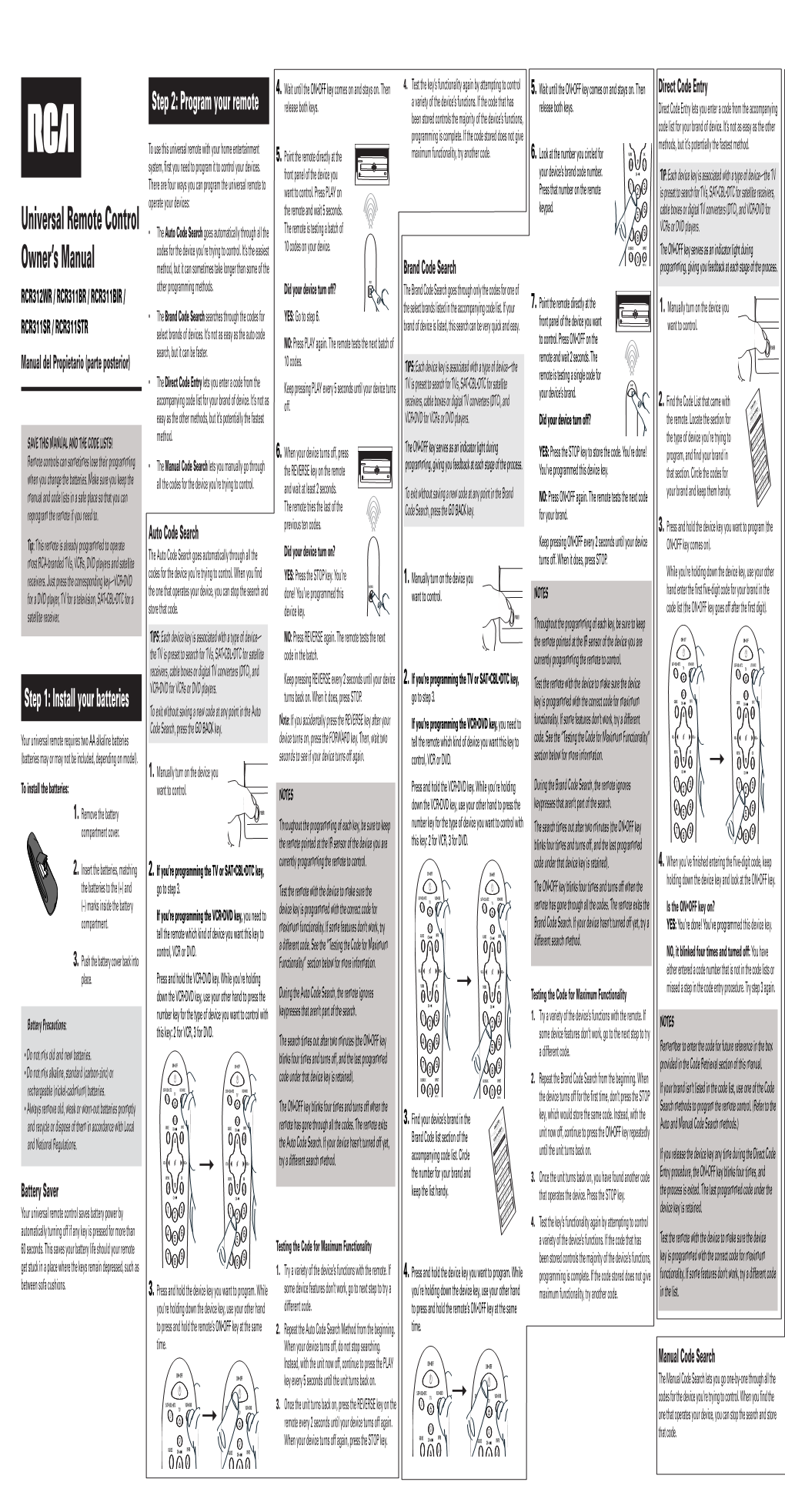 Universal Remote Control Owner's Manual