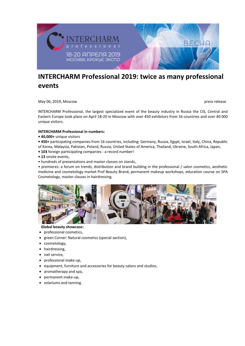 INTERCHARM Professional 2019 Results