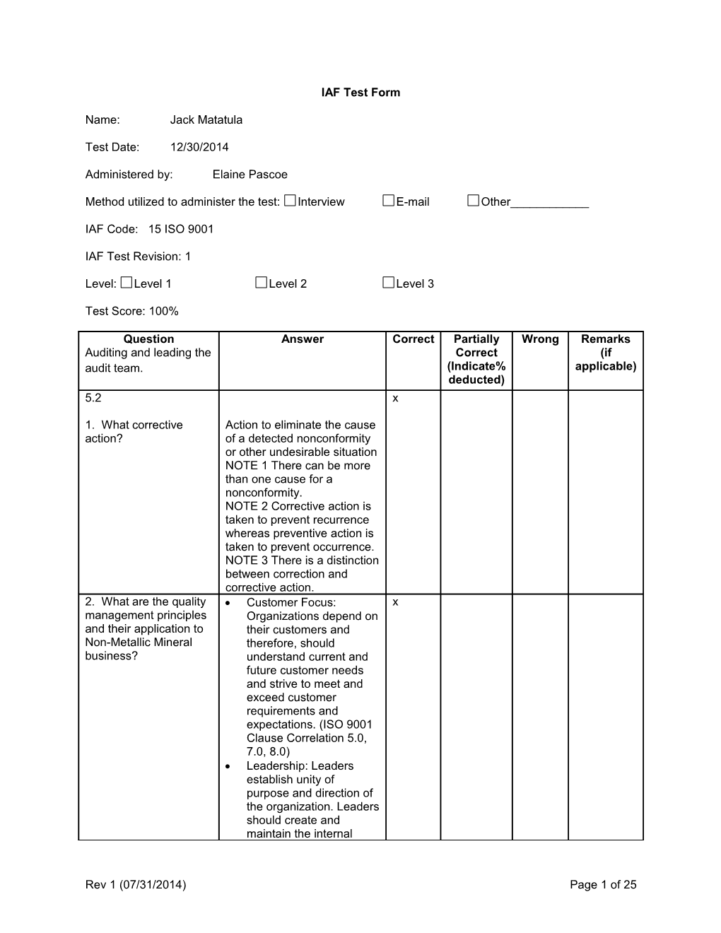 Method Utilized to Administer the Test: Interview E-Mail Other______ s1