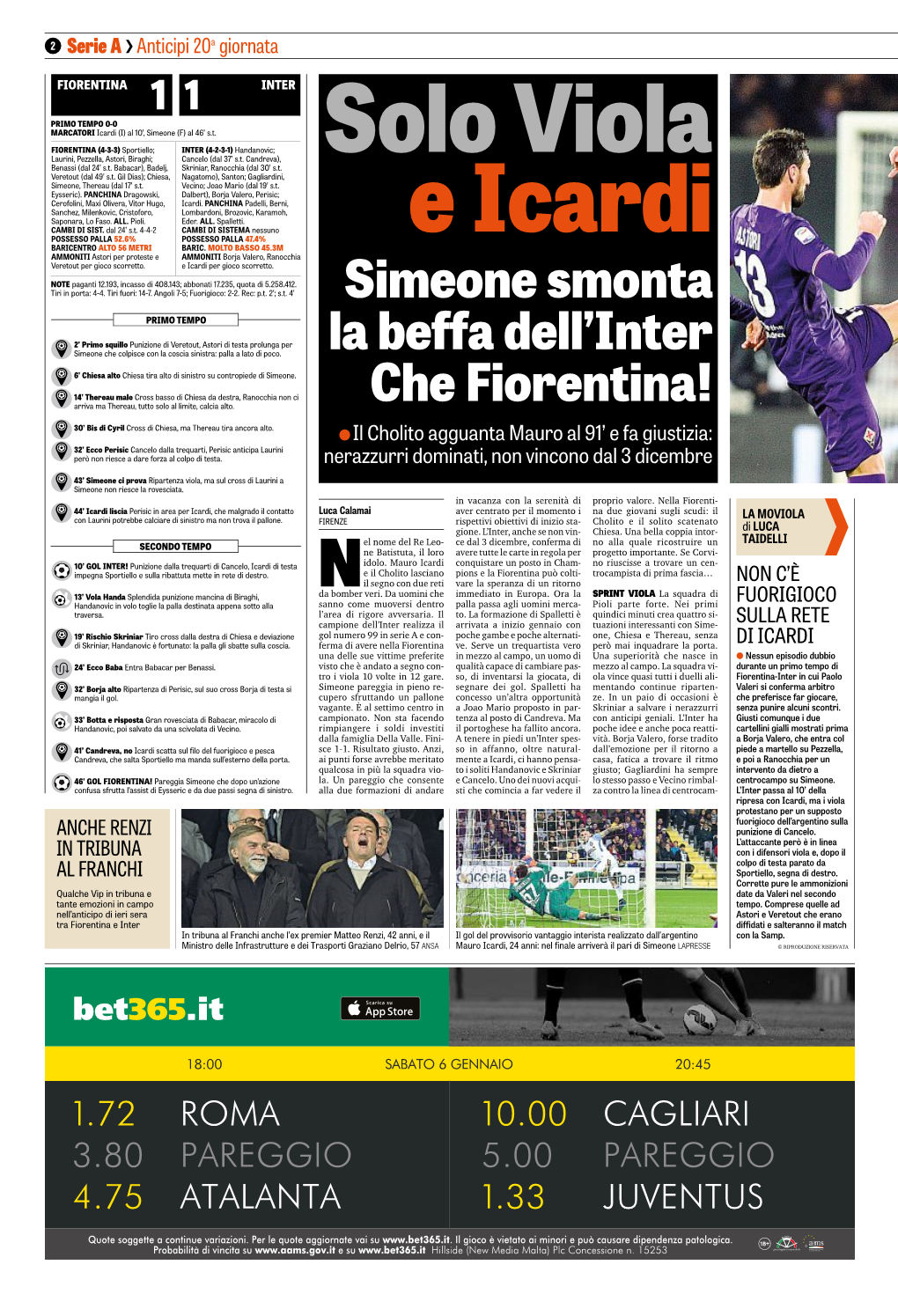 Simeone Smonta La Beffa Dell'inter Che Fiorentina!