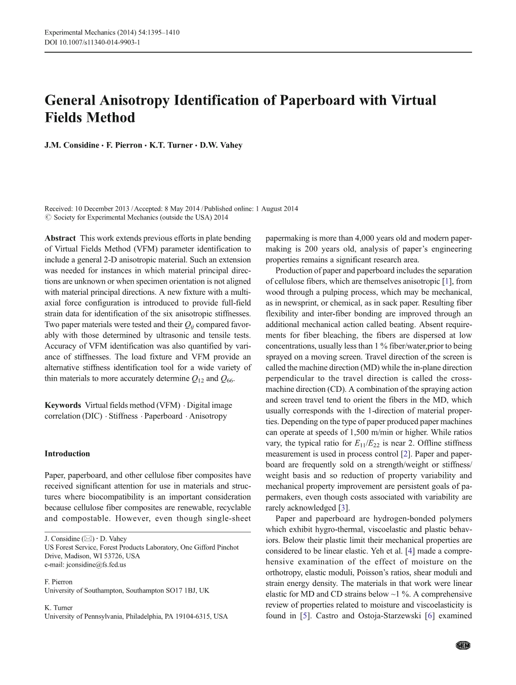 General Anisotropy Identification of Paperboard with Virtual Fields Method