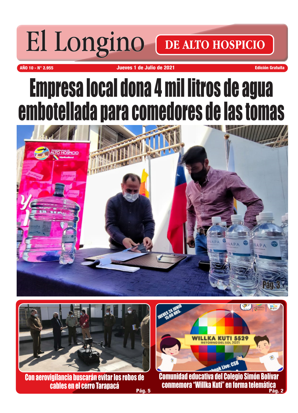 Empresa Local Dona 4 Mil Litros De Agua Embotellada Para Comedores De Las Tomas