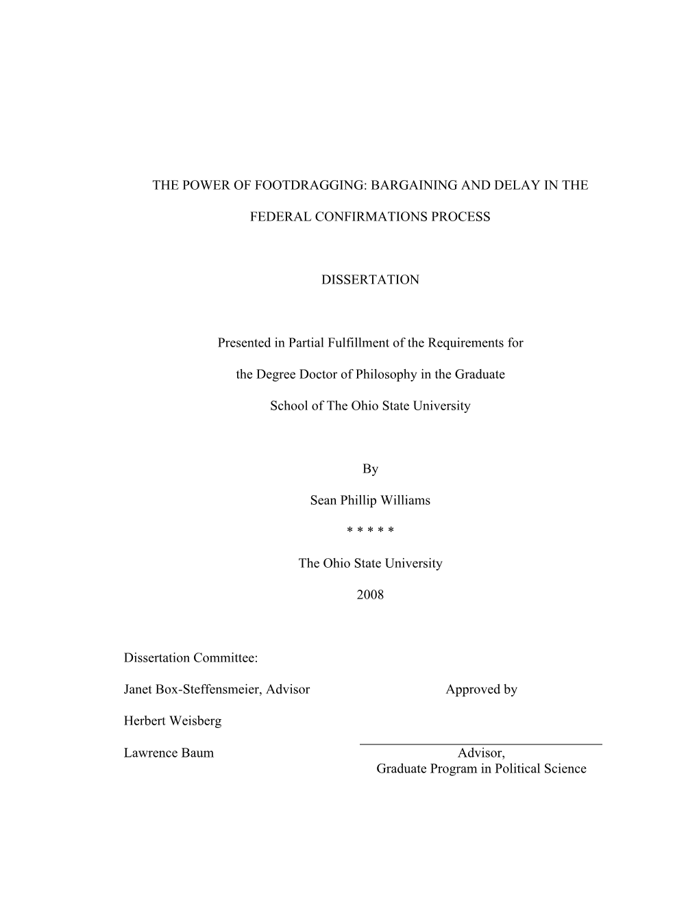 Bargaining and Delay in the Federal Confirmations