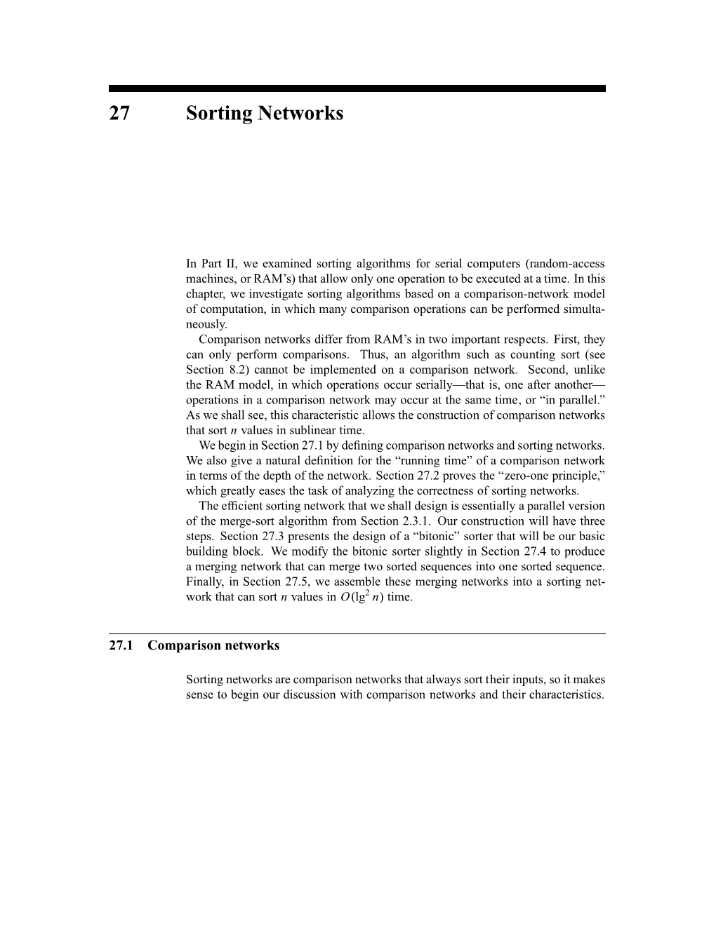 27 Sorting Networks