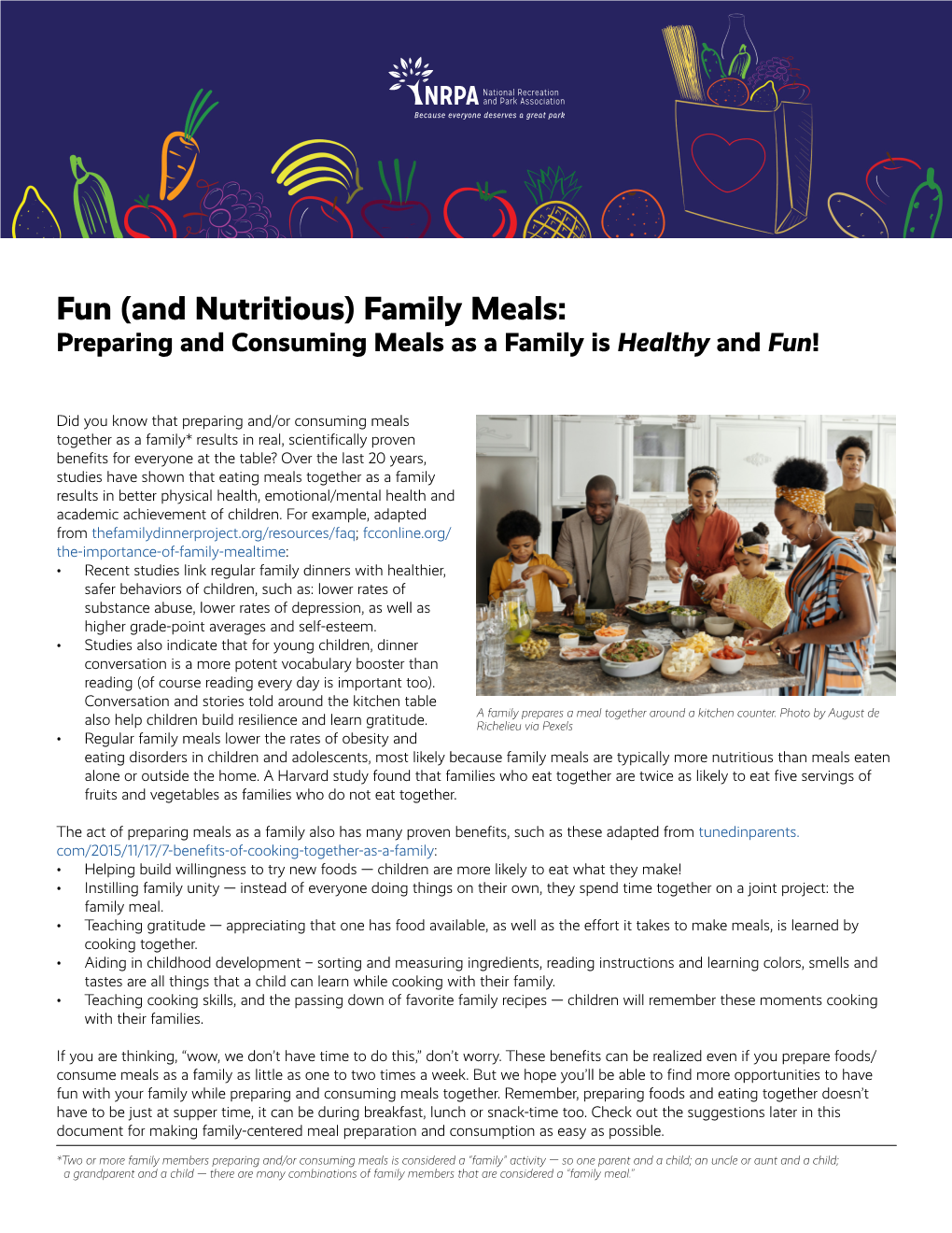 Fun (And Nutritious) Family Meals: Preparing and Consuming Meals As a Family Is Healthy and Fun!