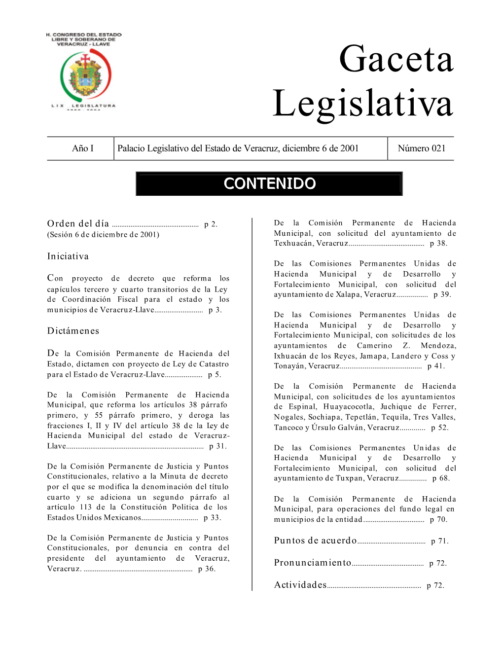 Gaceta Legislativa