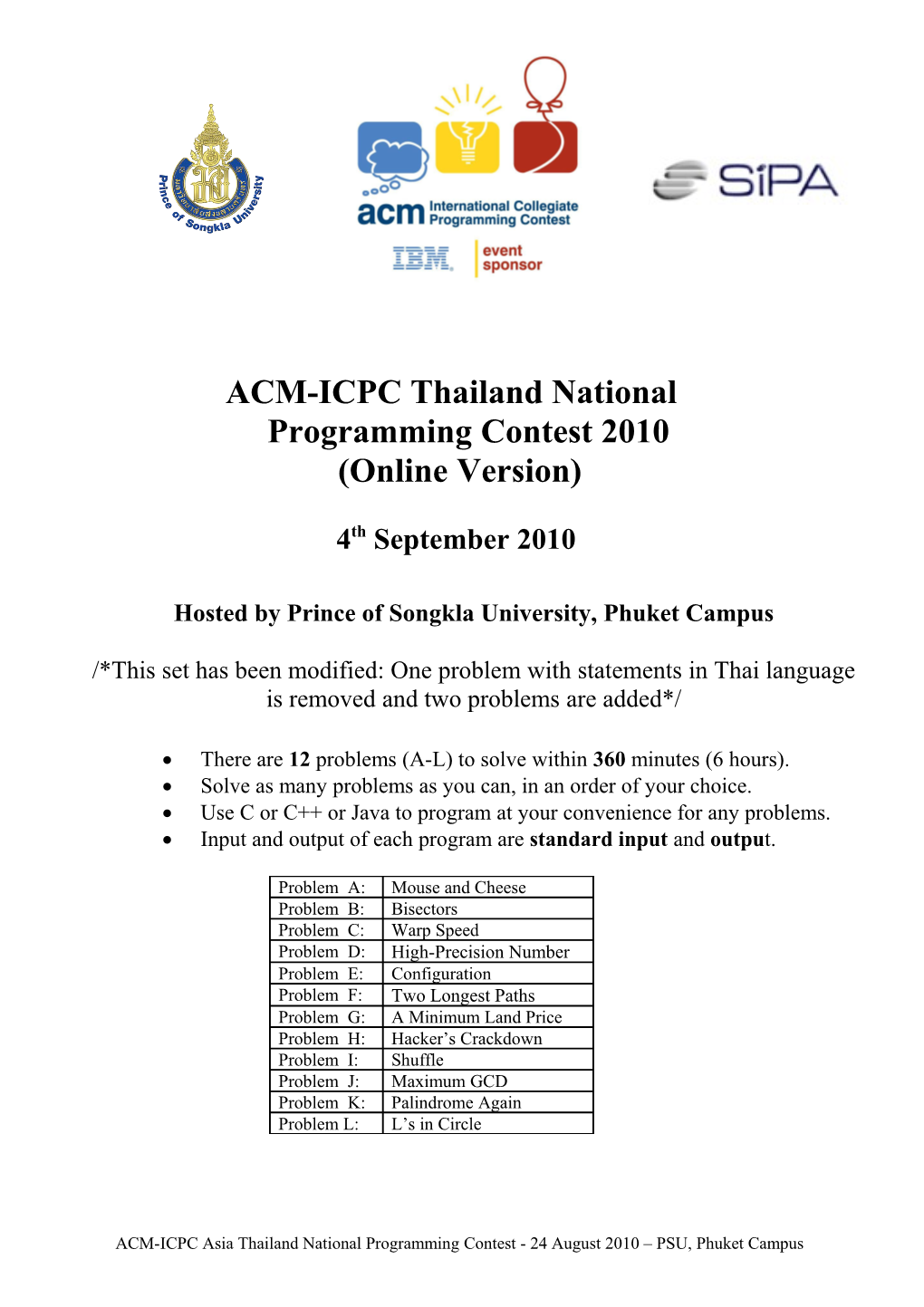 ACM-ICPC Thailand National