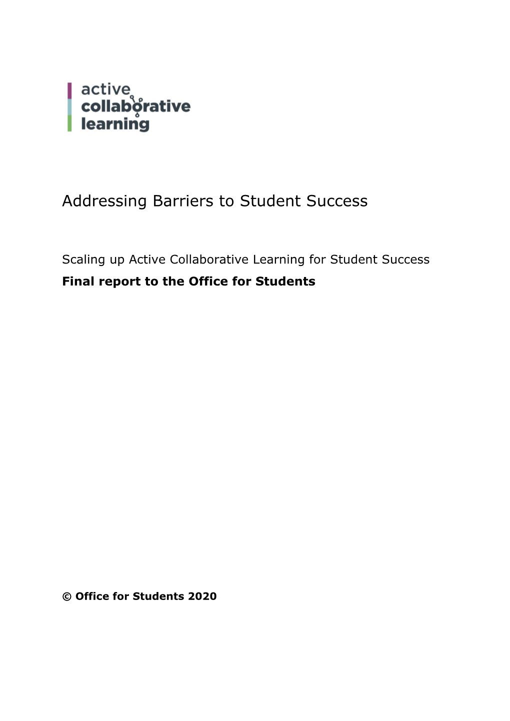 Addressing Barriers to Student Success