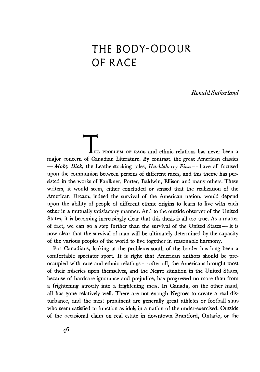 The Body-Odour of Race