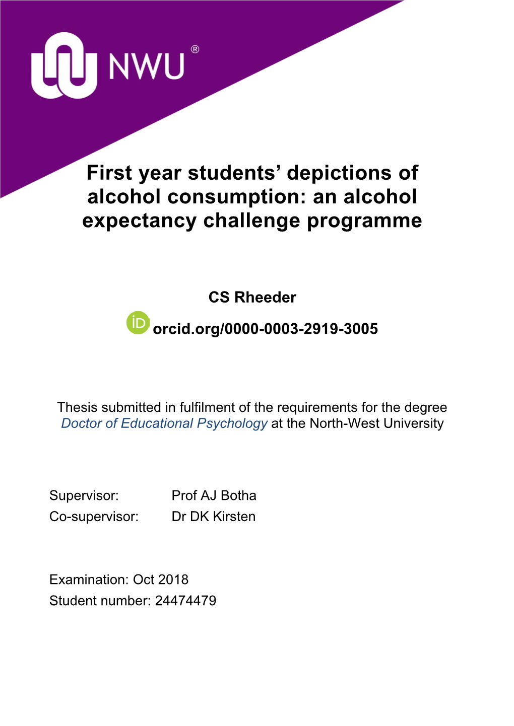 First Year Students' Depictions of Alcohol Consumption