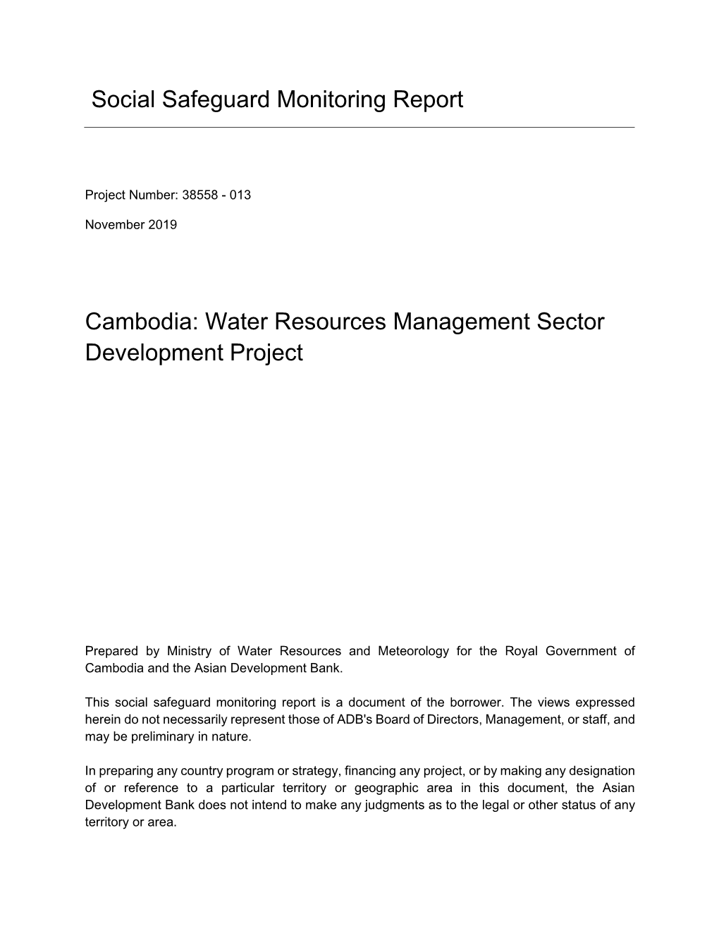 Water Resources Management Sector Development Project