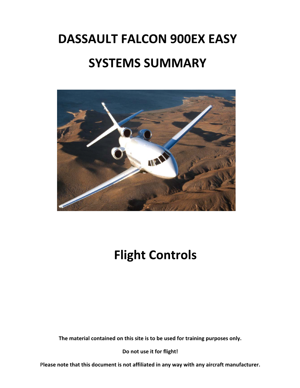 DASSAULT FALCON 900EX EASY SYSTEMS SUMMARY Flight Controls