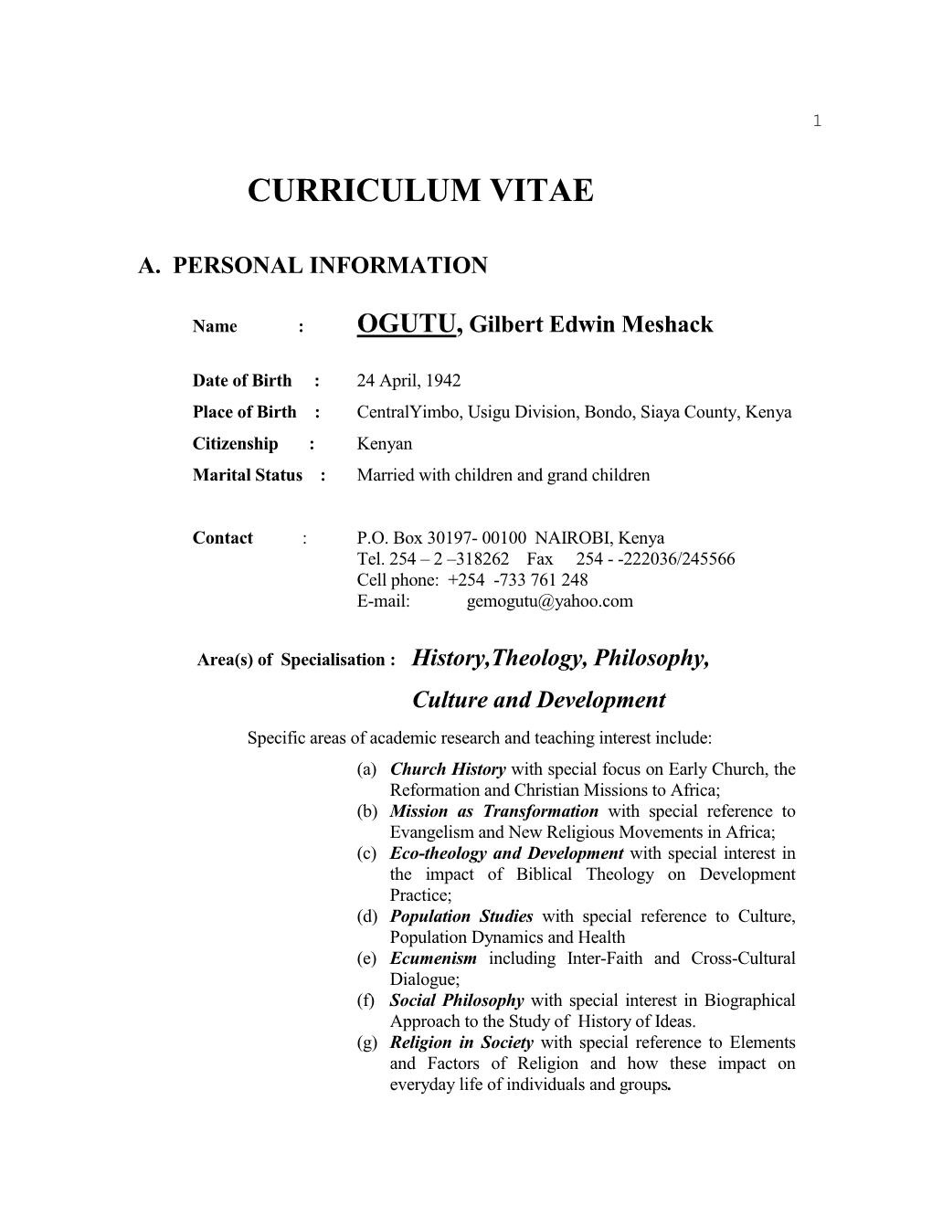 Curriculum Vitae