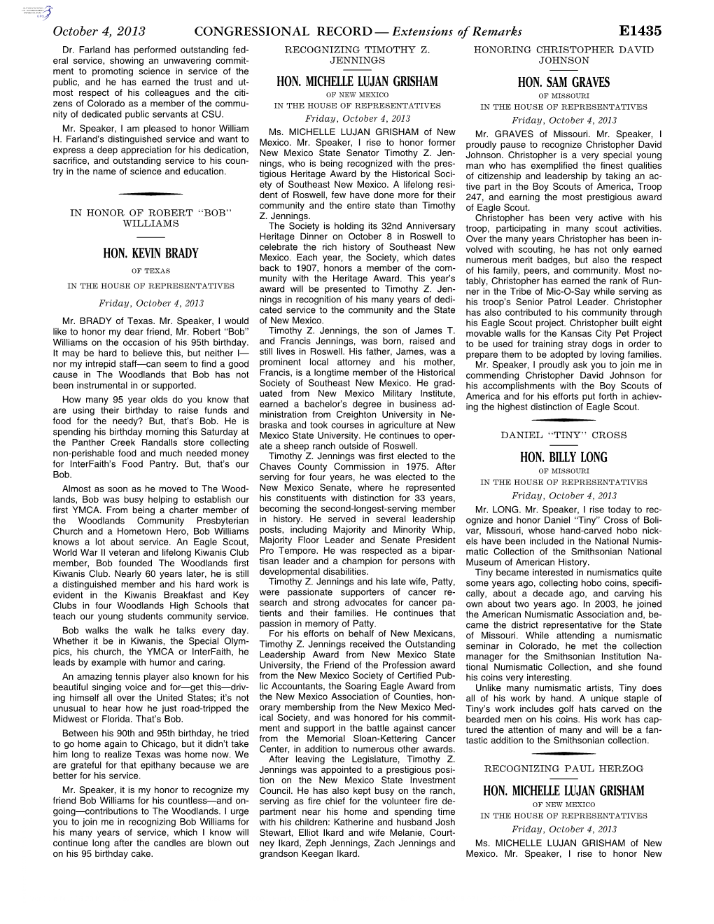 CONGRESSIONAL RECORD— Extensions of Remarks E1435 HON