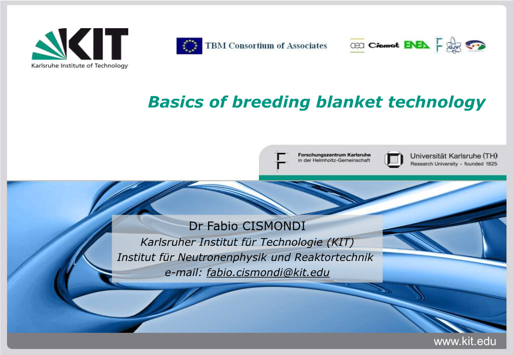 Basics of Breeding Blanket Technology