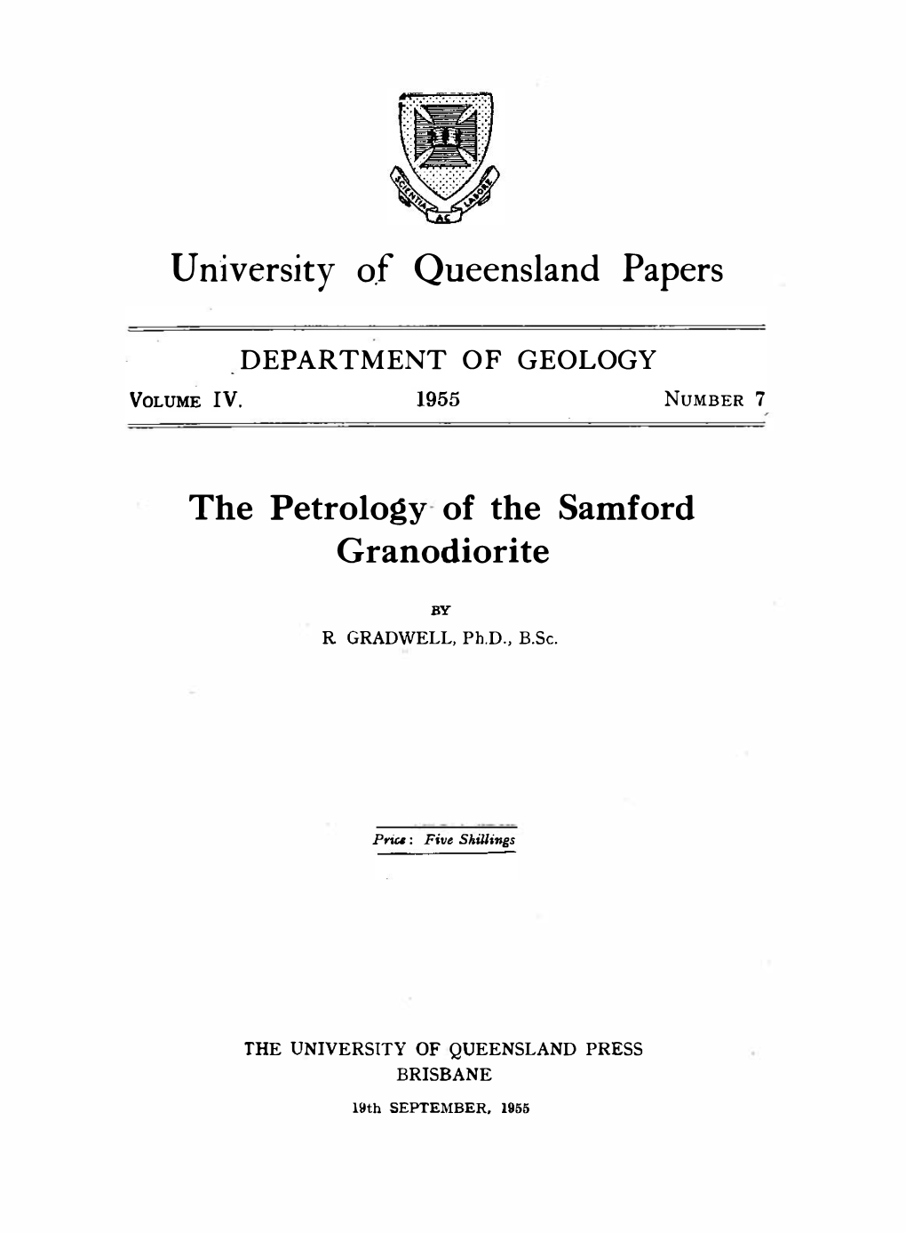 University of Queensland Papers