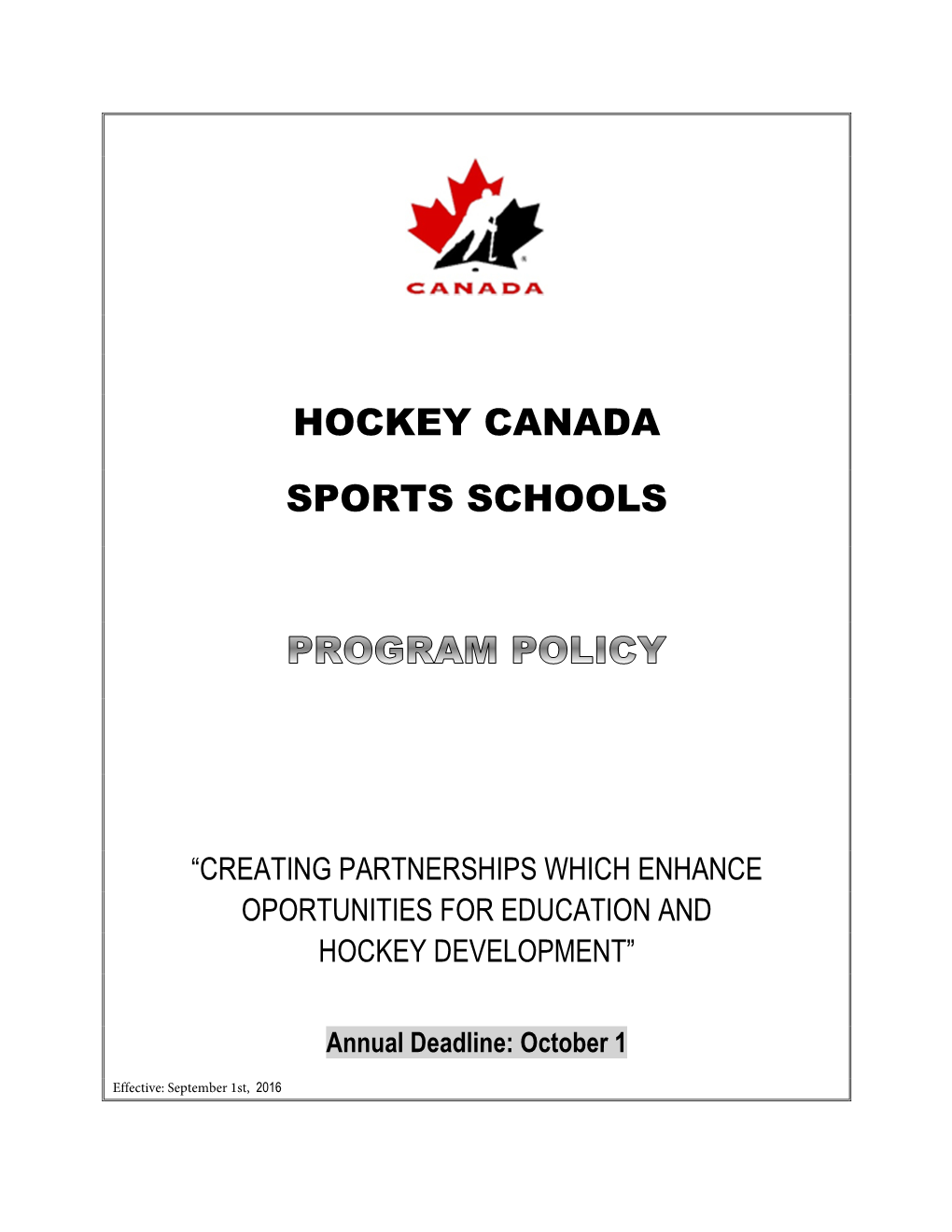 Hockey Canada Sports Schools (HCSS)