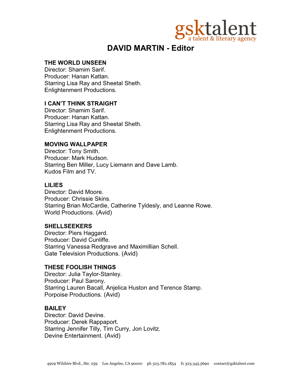 DAVID MARTIN - Editor