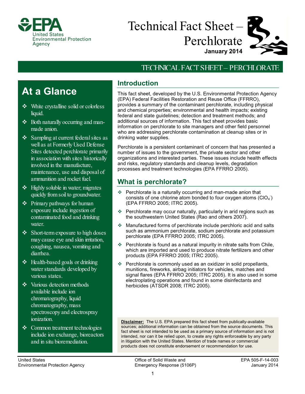 Perchlorate January 2014