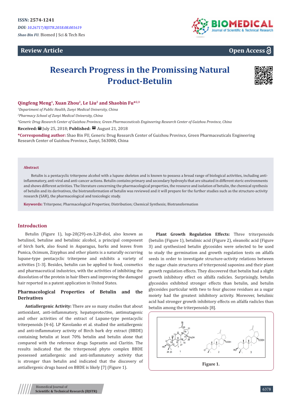 Research Progress in the Promissing Natural Product-Betulin