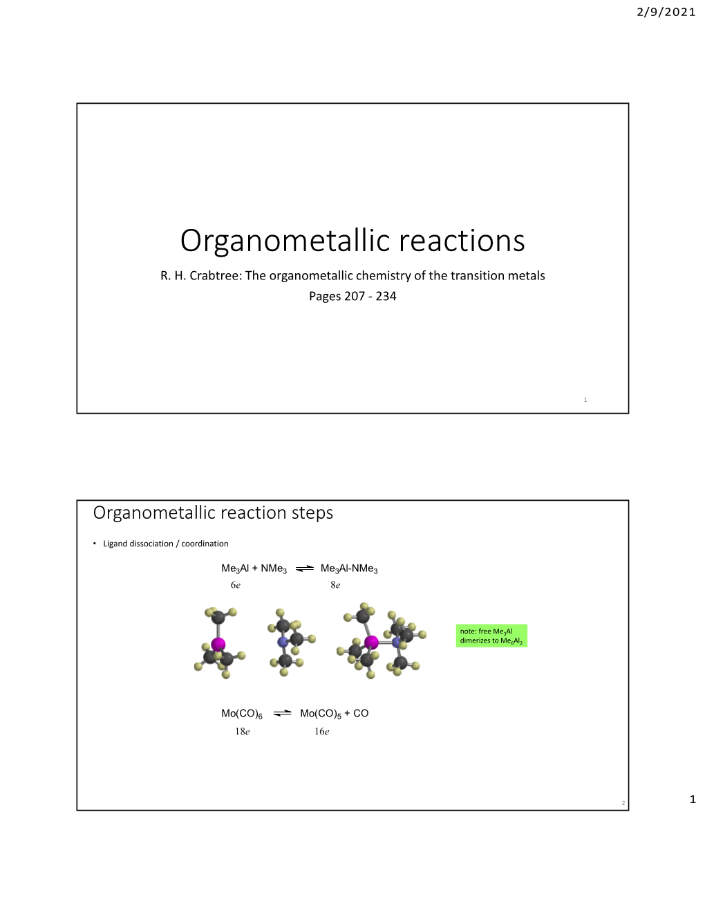 Organometallic Reactions R