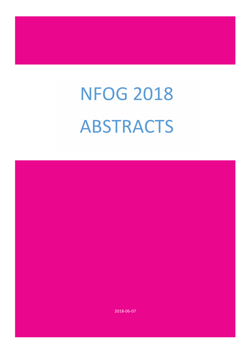 Nfog 2018 Abstracts