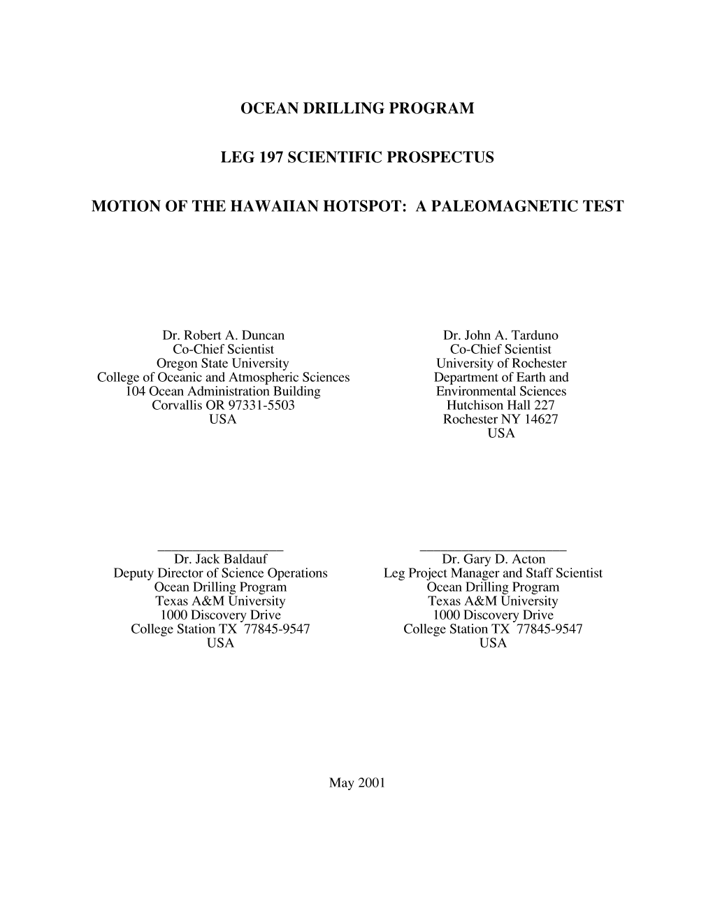 197 Scientific Prospectus