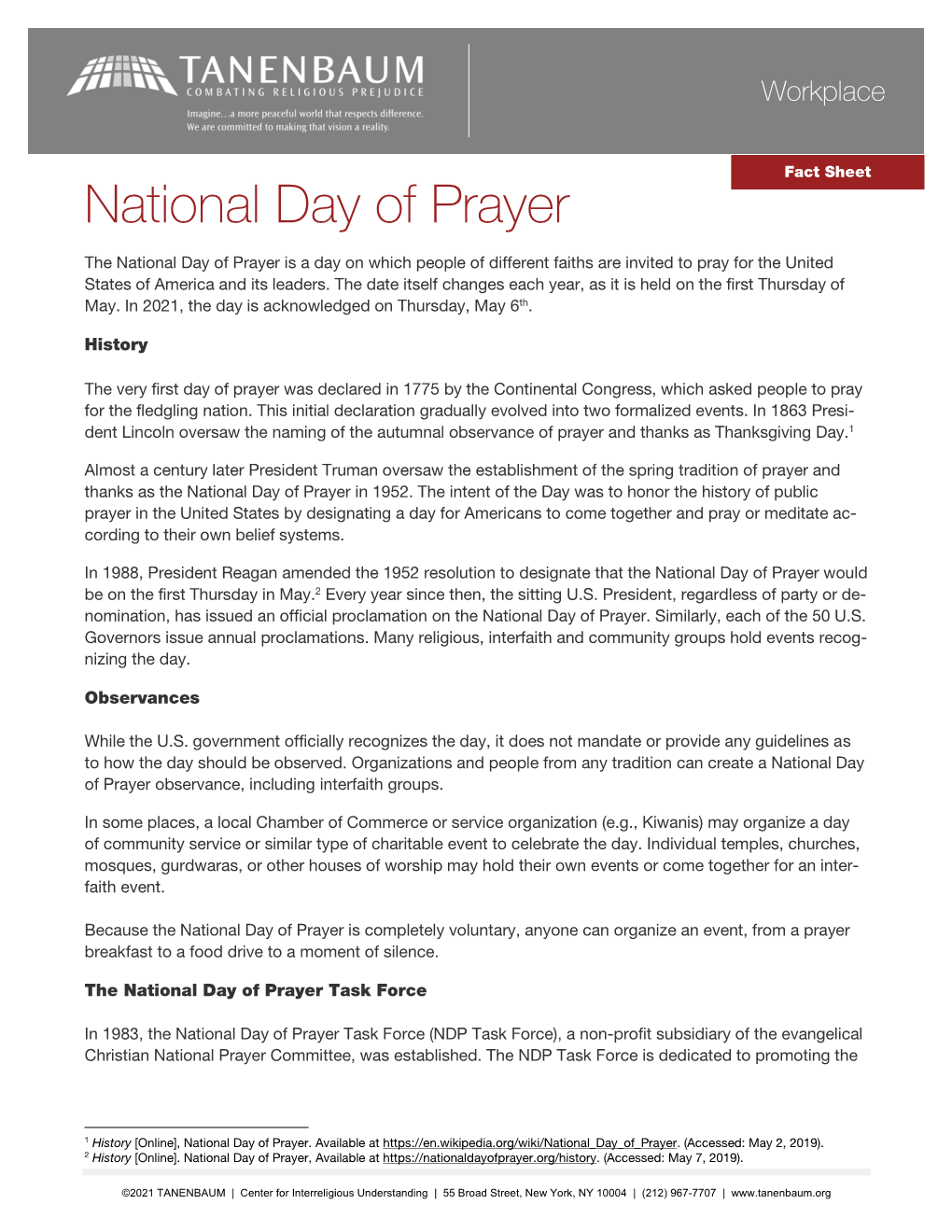 National Day of Prayer