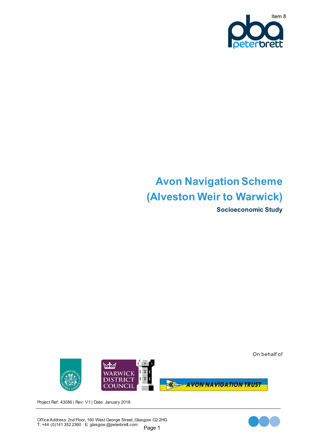 Avon Navigation Scheme (Alveston Weir to Warwick) Socioeconomic Study