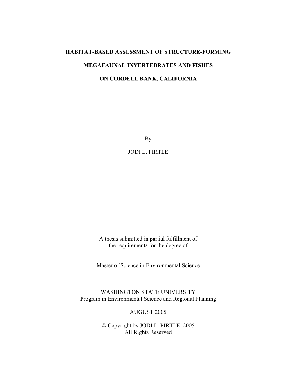 Habitat-Based Assessment of Structure-Forming Megafaunal Invertebrates