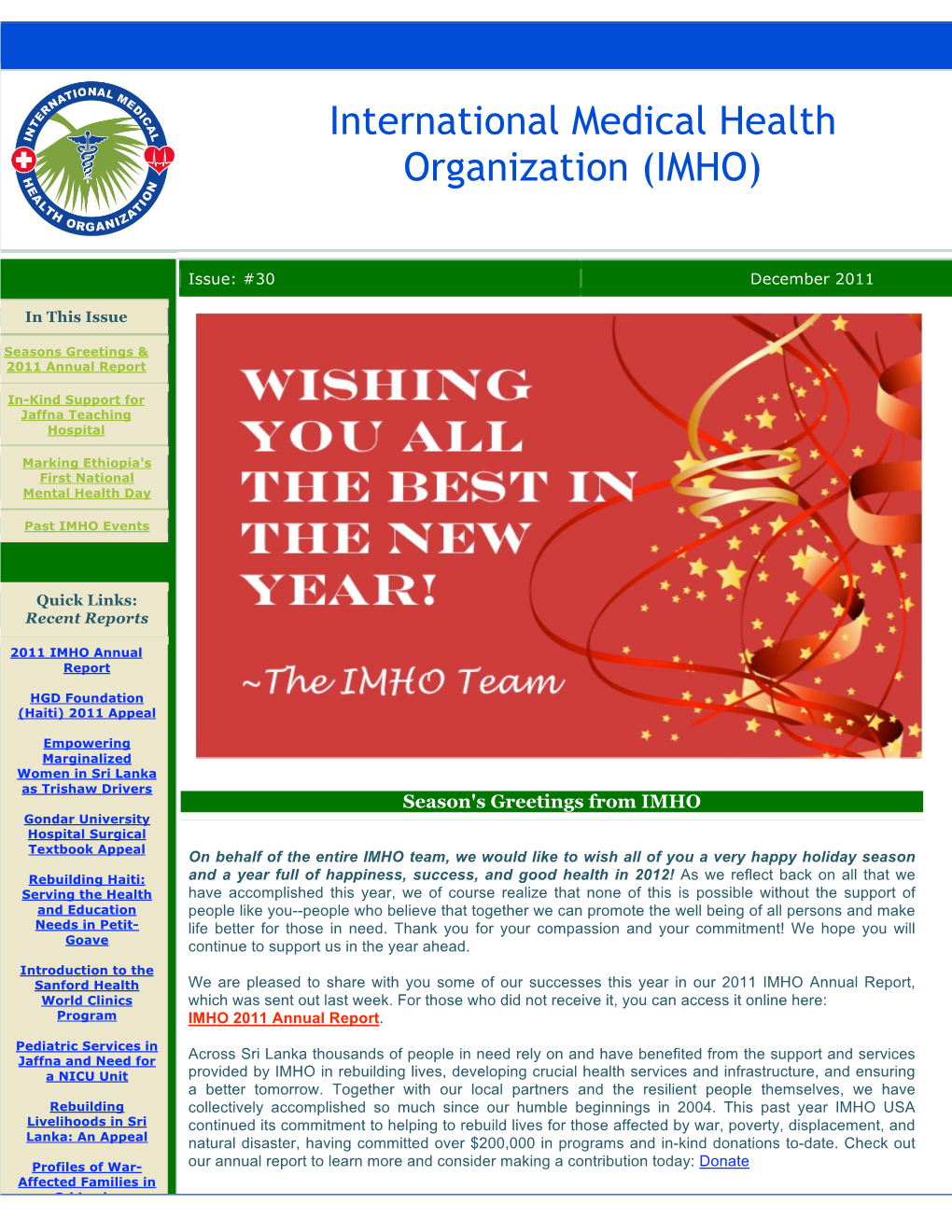 International Medical Health Organization (IMHO) | PO Box 61265 | Staten Island | NY | 10306