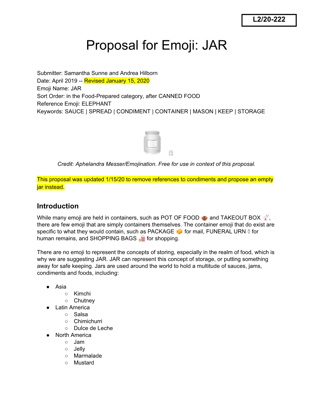 Proposal for Emoji: JAR