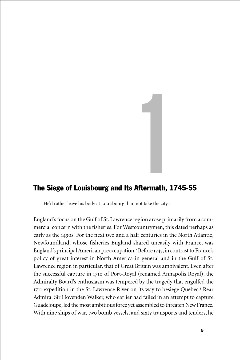 The Siege of Louisbourg and Its Aftermath, 1745-55