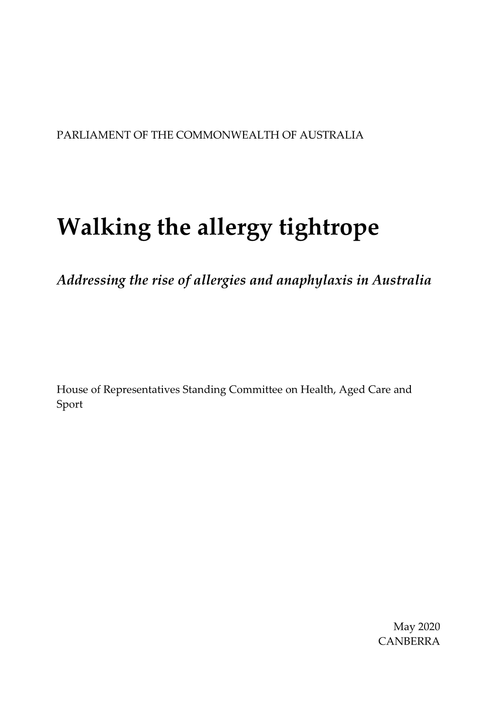 Walking the Allergy Tightrope