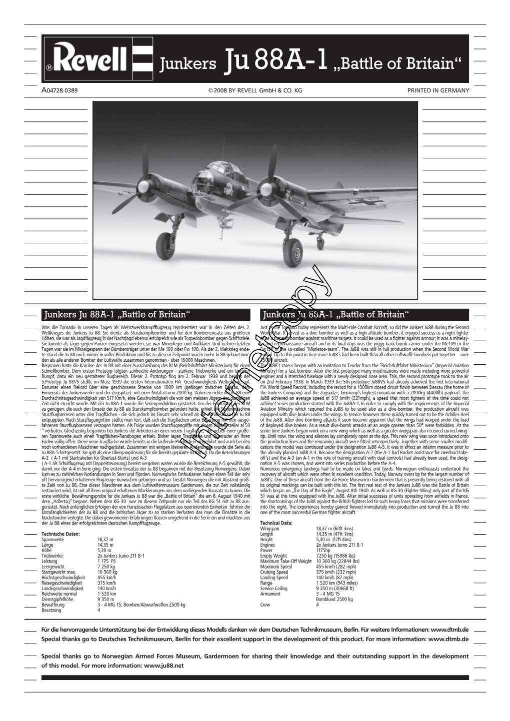 Junkers Ju 88A-1„Battle of Britain“