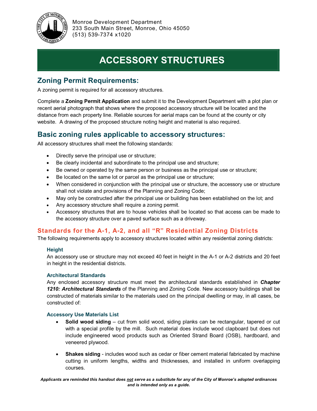 Accessory Structures