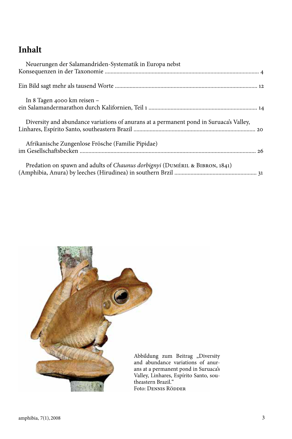 Inhalt Neuerungen Der Salamandriden-Systematik in Europa Nebst Konsequenzen in Der Taxonomie