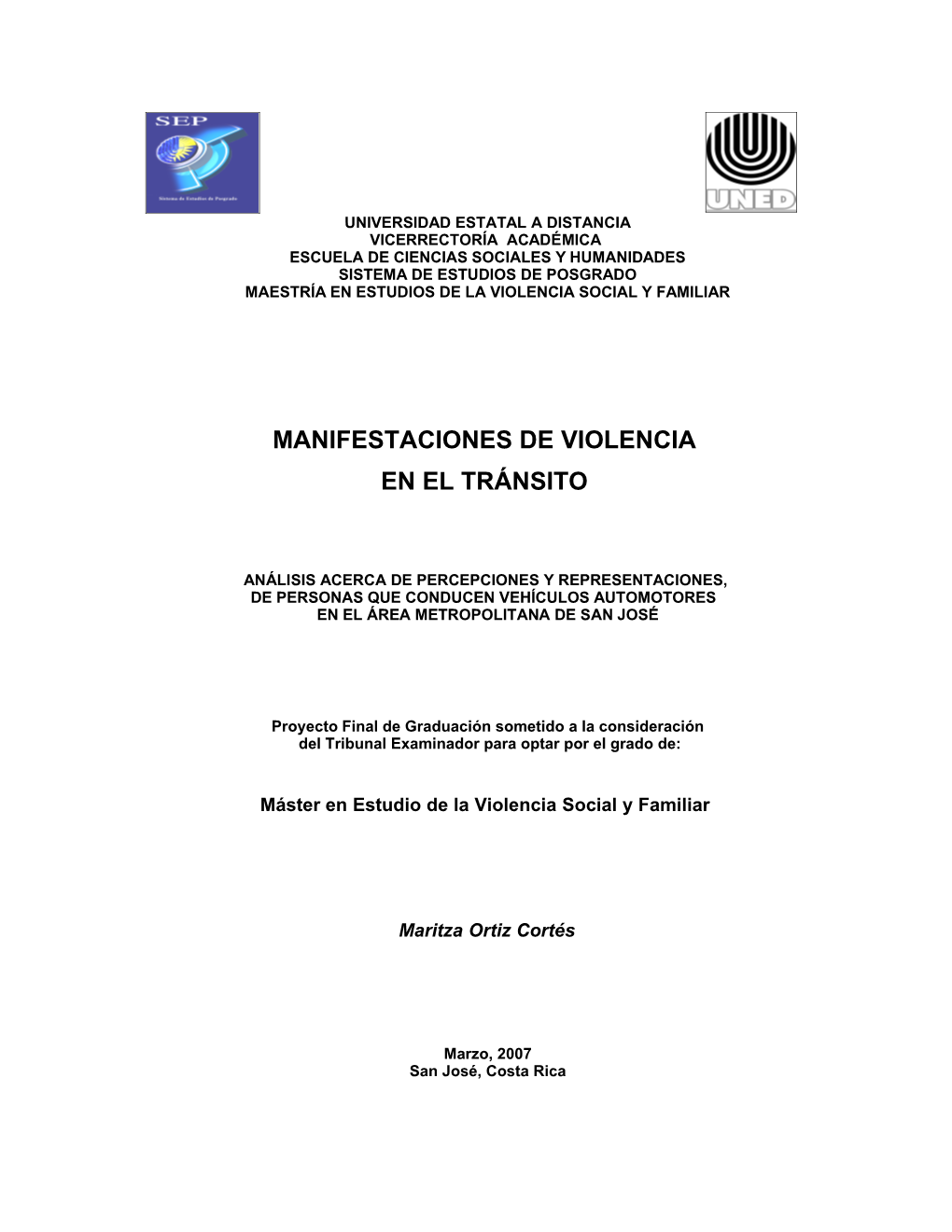 Manifestaciones De Violencia En El Tránsito.Pdf