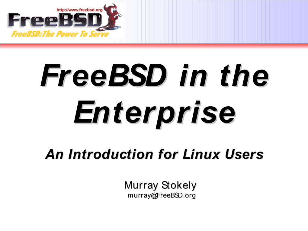 Freebsd for the Linux User