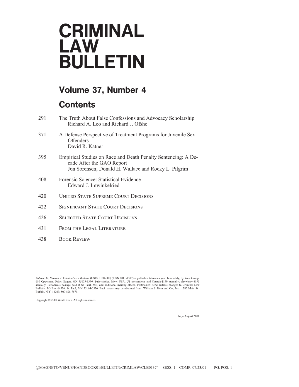 Criminal Law Bulletin