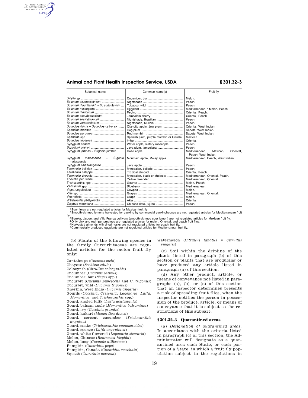 Animal and Plant Health Inspection Service, USDA § 301.32–3