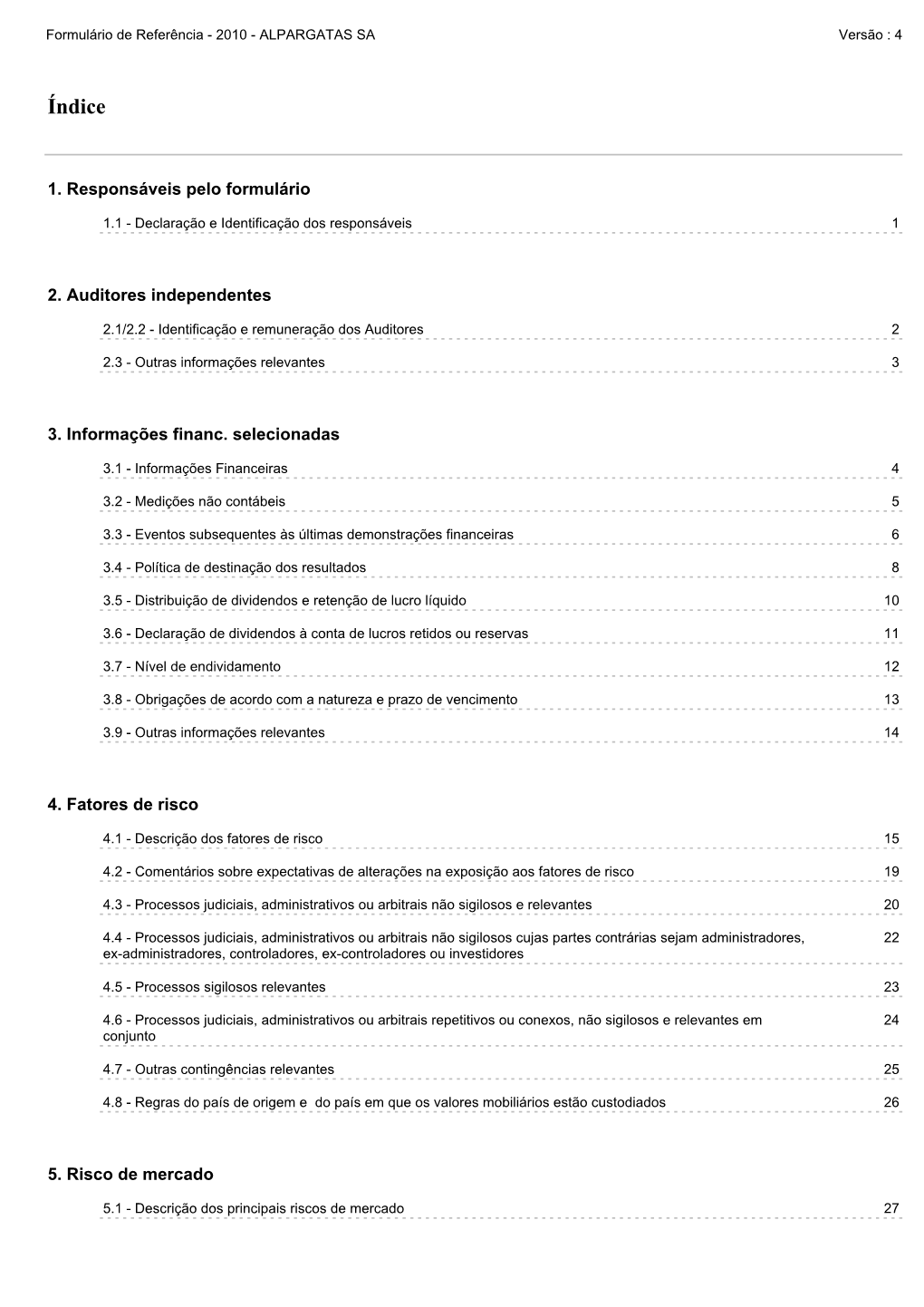 Formulário De Referência 2010