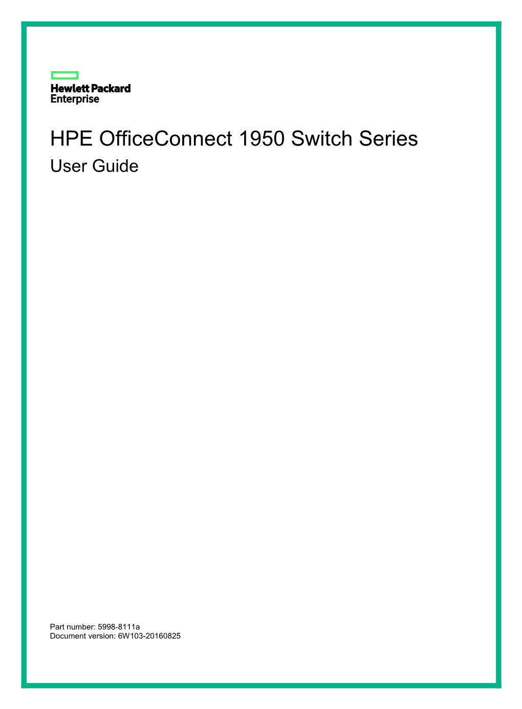 HPE Officeconnect 1950 Switch Series User Guide