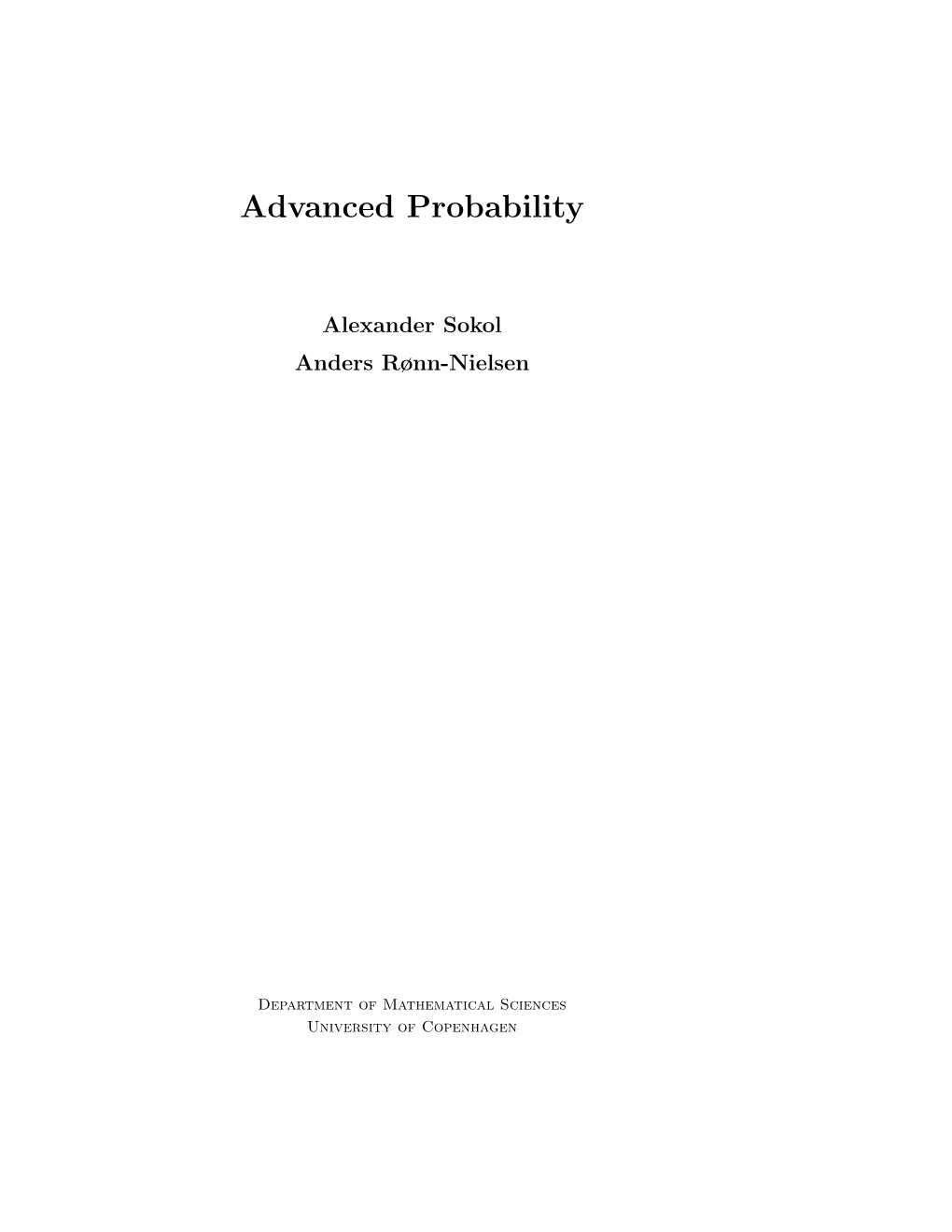 Advanced Probability