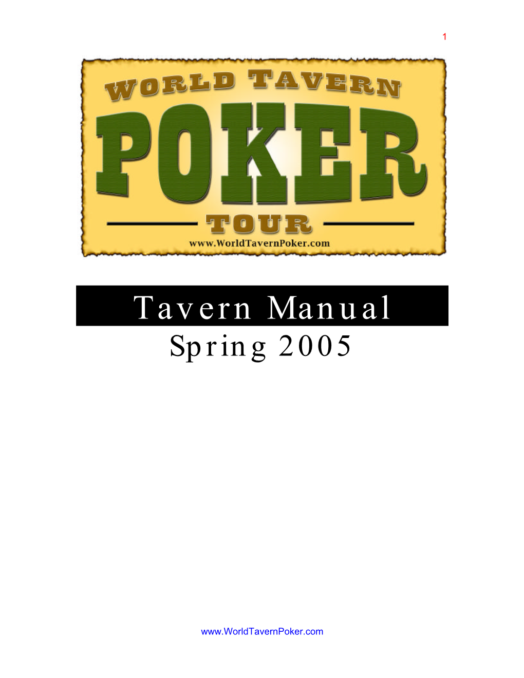 Tavern Manual Spring 2005