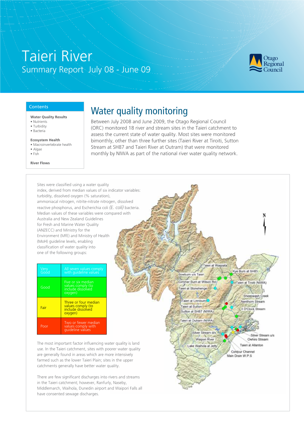 Taieri River Summary Report July 08 - June 09