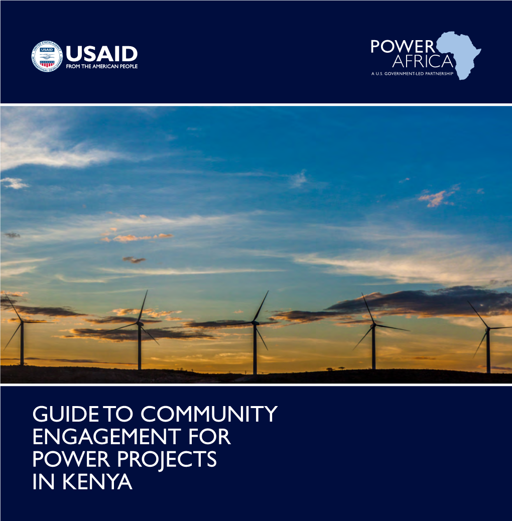 Guide to Community Engagement for Power Projects in Kenya 1 Acknowledgements